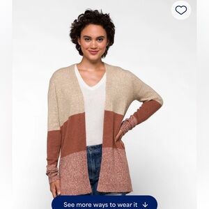 Colorblock Beige and Rust Women's Sweater